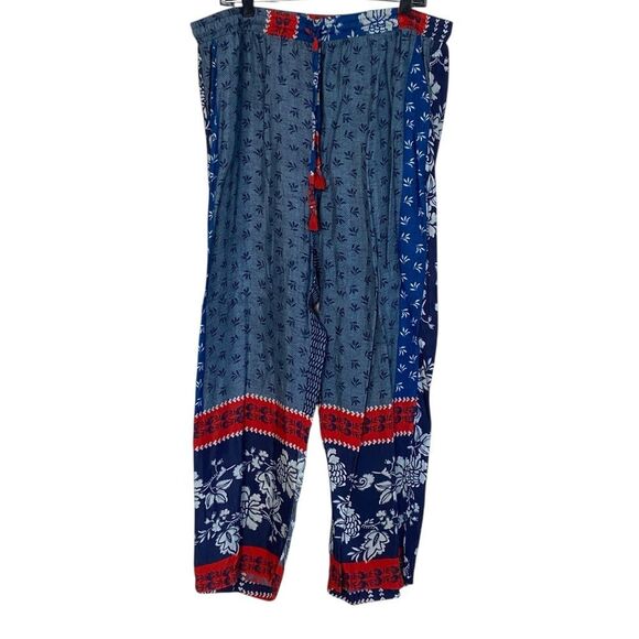 Johnny Was Set Rare NWT Blue Red Print Cupra Esme Kimono & Aurelia Pants Sz XL - Picture 12 of 16